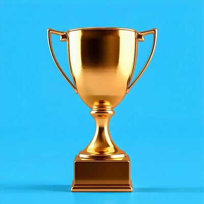 A shiny gold trophy
